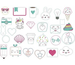 ITH - Felties Mix1  für Haarspangen, Broschen, Lesezeichen, Planer Clips, Glasmarkierer, Stifteaufsätze u.v.m.